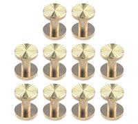 Tulead 10PCS Brass Chicago Screws Decorative Bookbinding Stud Screws Rivet Stud Post Fastener 10x4x9mm