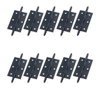 Tulead Iron Cabinet Hinges - 2.36"x1.41" Crown Head Black Furniture Hinges - Pack of 10 with Screws