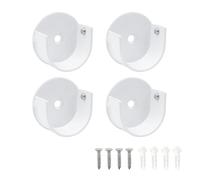 Tulead White U Shape Shelf Support Bracket Flange Sockets Shower Curtain Rod Holoder 1.4"x0.7" (LW) Pack of 4