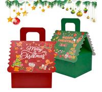 TULEBOLIAN 20PCS Gingerbread House Candy Boxes with Handle,Christmas Paper Gift Boxes,House Shape,for Christmas Party Advent Calendar DIY Small Cookie and Chocolate Packaging