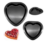 TULEBOLIAN 2PCS Heart-Shaped Cake Pan Set - Heart Layer Cake Tins, Non-Stick Layer Cake Tins for Valentine's, Christmas, Birthdays & Weddings (9in & 11in)