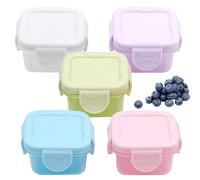 TULEBOLIAN 5pcs 60ml Small Food Containers With Lids, Stackable, Colorful, Airtight Meal Prep for Fruit and Food