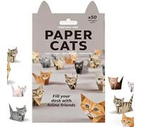 TULEBOLIAN Paper Cats Origami Kit, 50 Sheets DIY Fold Your Own Paper Cat Figures, Creative 3D Cat Craft Activity