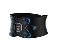 tulilut EMS Ab Stimulator Belt with Heat, 6 Modes & 16 Intensities - Abs Stimulator for Men & Women, Rechargeable Belly Fat Belt, Muscle Toning & Massage Trainer (Black)