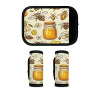 TULIMET 2Pcs Luggage Handle Wrap for Suitcase, Bumble Bees Luggage Identifiers Travel Bag Wraps Suitcase Handle Protection Sleeve Cover