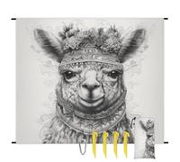 TULIMET Llama Beach Blanket Extra Large 59''x68'' Waterproof Sandproof Beach Mat Outdoor Lightweight Picnic Blankets for Travel Camping Hiking