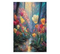 Tulip 1000 Piece Jigsaw Puzzle Pack Flower Plant Flowers Plants Trees Teens Beginners Cognitive Development Puzzle Fans Group Play High-grade Rigid Cardboard 1000 PCS