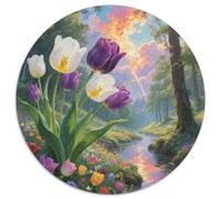 Tulip 1000pc Round Puzzle Depicting, Designed to Test Wits, Lovely for Cosy Nooks And Sheltered Spots 1000pcs (67.5x67.5cm)