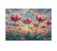 Tulip 300 Piece Jigsaw Puzzle for Adults Flower Plant Flowers Plants Trees Sick Day Activity Gentle Distraction No Dust Pieces Great Gift for Get Well Soon 300 PCS
