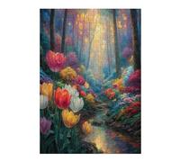Tulip 300 Piece Pack Classic Jigsaw Puzzle Flower Plant Flowers Plants Trees Couple Puzzle Partners Ultra Difficult Wall Decor Easter New Year Cardboard 300 PCS