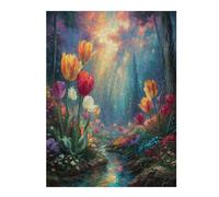 Tulip 500 Piece Jigsaw Puzzle Pack Flower Plant Flowers Plants Trees Teens Beginners Cognitive Development Puzzle Fans Group Play Anniversary Premium Cardboard 500 PCS