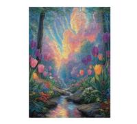 Tulip 500 Piece Pack Classic Jigsaw Puzzle Flower Plant Flowers Plants Trees Couple Puzzle Partners Ultra Difficult Wall Decor Easter New Year Eco Friendly Cardboard 500 PCS