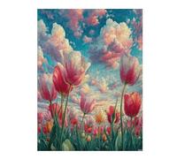 Tulip 500 Piece Pack Classic Jigsaw Puzzle Flower Plant Flowers Plants Trees Couple Puzzle Partners Ultra Difficult Wall Decor Easter New Year Eco Friendly Cardboard 500 PCS