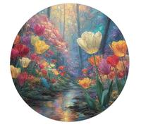 Tulip 68 Piece Circular Jigsaw Puzzle Flower Plant Flowers Plants Trees Animal Shape All Ages Suitable Stress Relief Puzzle Educational Learning Through Play Home Decor 68 PCS