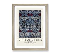 Tulip And Rose Vol.1 By William Morris Exhibition Museum Painting Framed Print | A4 Oak Framed Wall Art | Ready to Hang | Modern Floral Picture | Living Room Bedroom Lounge Office