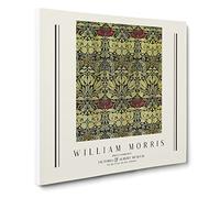 Tulip And Rose Vol.2 By William Morris Exhibition Museum Classic Painting Canvas Wall Art Print Ready to Hang, Framed Picture for Living Room Bedroom Home Office Décor, 20x20 Inch (50x50 cm)