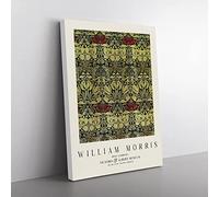 Tulip And Rose Vol.2 By William Morris Exhibition Museum Painting Canvas Wall Art Print Ready to Hang, Framed Picture for Living Room Bedroom Home Office Décor, 50x35 cm (20x14 Inch)