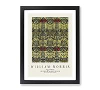 Tulip And Rose Vol.2 By William Morris Exhibition Museum Painting Framed Wall Art Print, Ready to Hang Picture for Living Room Bedroom Home Office Décor, Black A4 (34 x 25 cm)