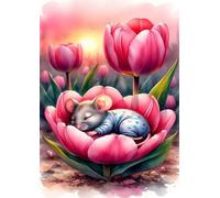 Tulip Animal Mouse 300 Piece Jigsaw Puzzle for Adults, Creativity, Challenging and Difficult Puzzle, Brain Teaser Puzzles for Adults 300 Pieces for The Whole for Women, Men