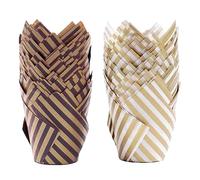 Tulip Baking Cups - Muffin & Cupcake Liners, Paper & Foil Cases for Baking,Tulip Cake Paper Cup Striped Style,Tulip Baking Cups,Muffin & Cupcake Liners,Tulip Cupcake Cases Greaseproof Muffin Cups