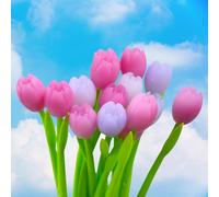 Tulip Ballpoint Pens, Silicone Plants Shaped Pen, Personalised Pen Cute Floral Pens Bulk for Women Teacher, Fancy Flower Party Favor Sunflower Gifts(15PCS)