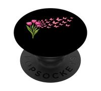 Tulip Butterfly Flower Gardening Floral PopSockets Adhesive PopGrip
