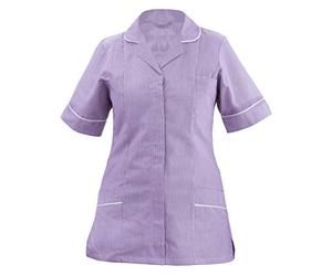 Tulip Classic Nurses Tunic with Stripes: Ladies : Infection Controlled Compliance (18, Lilac Stripe)