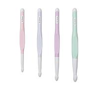 Tulip Crochet Hooks, Large Set with Rubber Handle, 8.0 mm, 10.0 mm, 12.0 mm, 15.0 mm, Ergonomic Plastic Crochet Hooks for Arthritis, Non-Slip, Comfort Grip, for Beginners for Sweaters, Scarves, Carpet