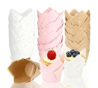 Tulip Cupcake Cases, 150 Pcs Muffin Liners, Greaseproof Cupcake Liners, Cupcake Wrapper, for Paper Wrappers for Home, Wedding, Christmas, Christmas, Events, Kids' Parties
