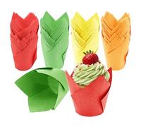 Tulip Cupcake Cases, 200 Pcs Muffin Cases Disposable Baking Cups Tulip Baking Paper Cups Baking Cases Greaseproof Muffin Cup for Weddings Birthday Party Supplies
