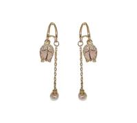 Tulip earrings 2022 temperament light luxury summer female minority long tassel pearl