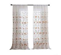 Tulip Embroidery Sheer Curtain 100x220cm Rod Pocket(100 * 250cm)