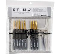 Tulip Etimo Crochet Hook Set, Aluminum, Royal Silver, Assorted Sizes
