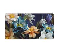 Tulip Floral Pattern,Mouse Pad Large Desk Pad Computer Keyboard Mouse Mat with Non Slip Rubber Base 40 x 70 cm