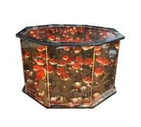 Tulip Floral Square Night Light with Mirror Overlay, Handmade DIY Table Lamp for Decorative Use in Bedroom, Living Room, or Events (D)