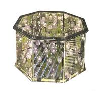 Tulip Floral Square Night Light with Mirror Overlay, Handmade DIY Table Lamp for Decorative Use in Bedroom, Living Room, or Events (C)