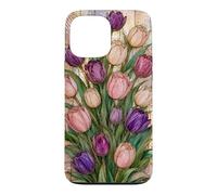 Tulip Floral Stained Glass Pastel Spring Cute Botanical Case for iPhone 13 Pro Max