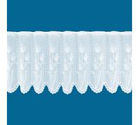 Tulip Floral White Cafe Net Curtain Sold By The Metre (24" (60cm))