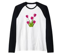 Tulip Flower Botanical for Women Raglan Baseball Tee