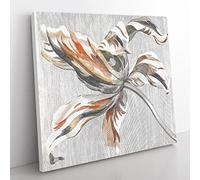 Tulip Flower by Johan Teyler Vintage Canvas Wall Art Print Ready to Hang, Framed Picture for Living Room Bedroom Home Office Décor, 50x50 cm (20x20 Inch)