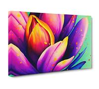 Tulip Flower Splash Vol.6 Canvas Print | Gallery Wrapped 30mm Frame Wall Art | 30x20 inches | Ready to Hang | Abstract Floral Picture | Living Room Bedroom Lounge Office