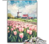 Tulip Garden Jigsaw Puzzles for Teenagers 2000 Piece Puzzle, Educational Games Home Decoration Birthday Present, Gifts, Wall Art (70x100cm)