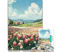 Tulip Garden JigsawPuzzle 1000 Pieces for Adults,Challenging Game And Family Play for Is Ideal As A Gift for The Whole Family (38x26cm)