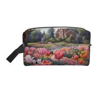 Tulip Garden Print Large Capacity Travel Toiletry Bag Lightweight Organizer Storage Cosmetic Pouch