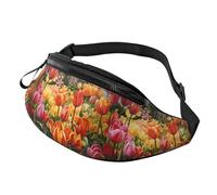Tulip Garden Print Waist Bag for Travel Hiking Cycling and Running Festival Gear Storage Unisex Pack