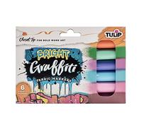 Tulip Graffiti Chisel Tip Fabric Markers 6PK, Brights, Multicolor, One Size