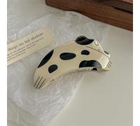Tulip hairpin female cute puppy shark clip cute acetic acid versatile headgear (Black and White Spotted Dog Scratch Clip)
