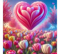 Tulip Heart 35 Piece Jigsaw Puzzles for Adults and Kids, Impossible Puzzle, Jigsaws 35 pieces for adults Gifts, Difficult jigsaw puzzles for The Whole Family