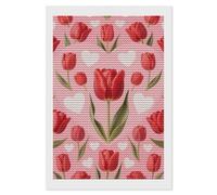 Tulip Heart Pattern Diamond Art Kits for Adults 8"x12" DIY Diamond Painting Kit for Beginners Gem Art Painting with Round Full Drill Diamonds DIY Paint Paintings for Home Wall Decor Gift