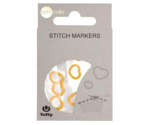 Tulip Heart Shaped Stitch Marker, Medium Yellow, Knitting Accessory - 1pc